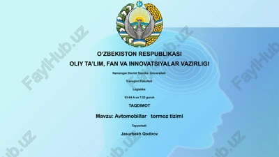 avtomobillar tormoz tizimi — PPTX