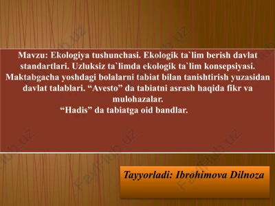 ekologiya tushunchasi — PPTX