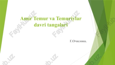 amir temur va temuriylar davri tangalari — PPTX