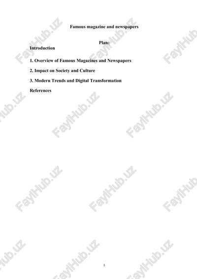 famous magazines and newspapers — PDF