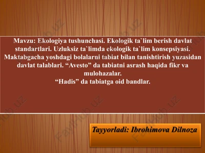 ekologiya tushunchasi — PDF