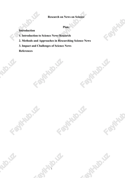 research on news on science — DOCX