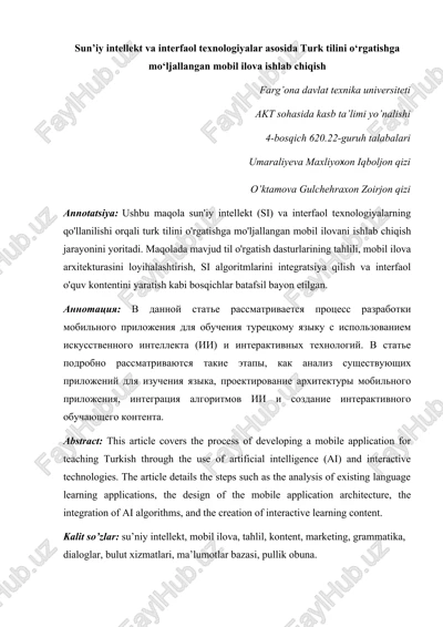 mobil ilova ishlab chiqish — DOCX
