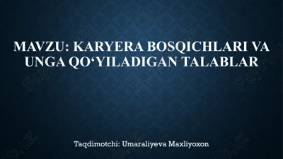 karyera boshlang'ichi — PPTX