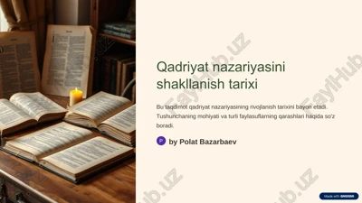 qadriyat nazariyasini shakllanish tarixi — PPTX