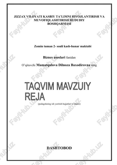 biznes asoslari — DOCX
