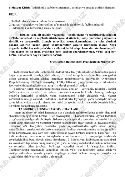 tadbirkorlik va biznes — DOCX