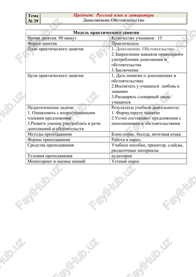 model prakticheskogo zanyatiya — DOCX