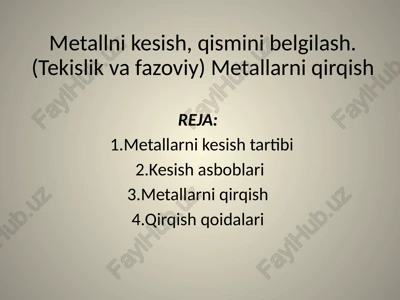 metallnikesish,qisminibelgilash — PPTX