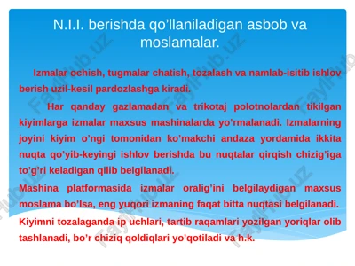 n.i.i. berishda qo’llaniladigan asbob va moslamalar — PPTX