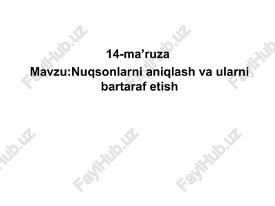 kiyim nuqsonlarni aniqlash va ularni bartaraf etish — PPT