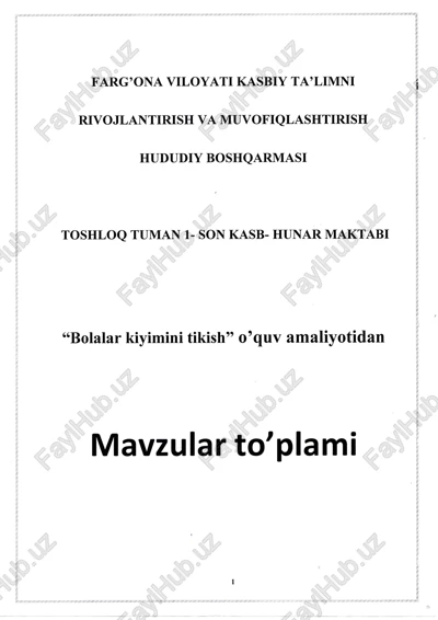 "bolalar kiyimini tikish" — PDF