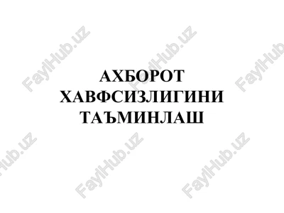 axborot xavfsizligini ta'minlash — PPT