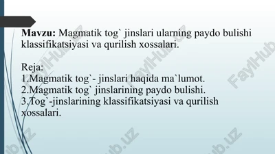 magmatik togʻjinslari — PPTX