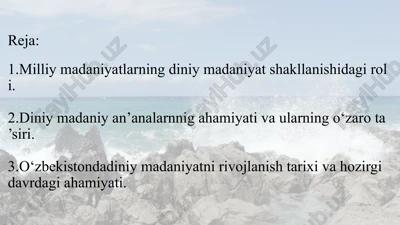milliy madaniyatning diniy madaniyat shakllanishi — PPTX