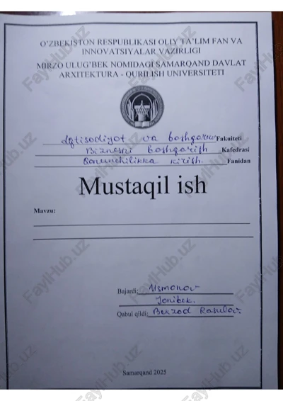 mavzu bésyrche — PDF