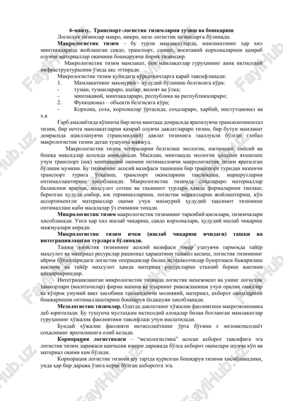 transport-logistik tizimlarni tuzish va boshqarish — DOCX