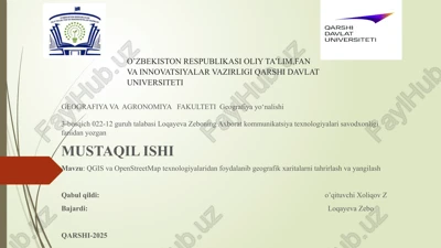 geografiya va agronomiya fakulteti — PPTX