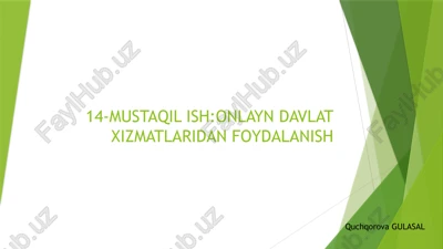 yagona portal fuqarolar, tadbirkorlar va tashkilotlar uchun davlat xizmatlari — PPTX