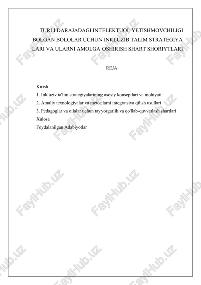 inkluziv ta'lim strategiyalari — DOCX