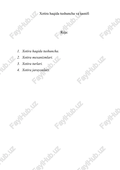 xotira haqida tushuncha va tasnifi — DOC