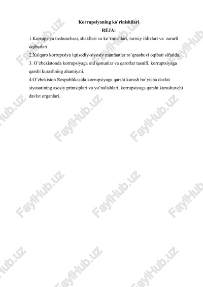 korrupsiyaning ko`rinishilari — DOCX