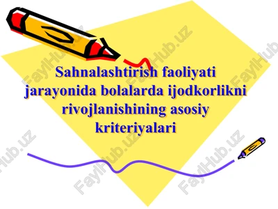 maktabgacha ta’lim sahnalashtirish faoliyati — PPTX