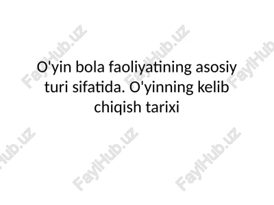 o'yinlar — PPTX