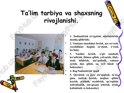 ta’lim tarbiya va shaxsning rivojlanishi — PPTX