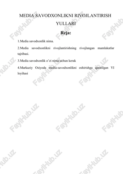 media savodxonlik — DOCX