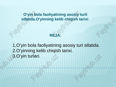 o'yin bolalar faoliyati — PPTX