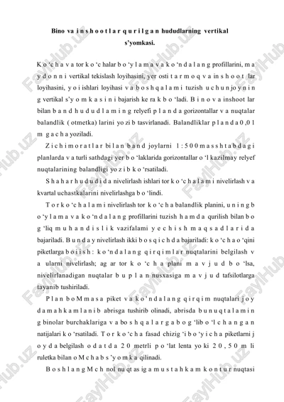nivelirlash ishlari — DOCX
