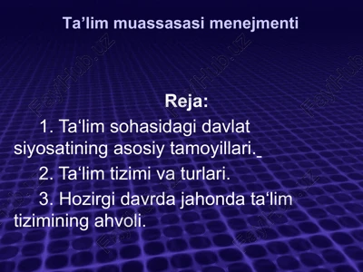 ta'lim muassasasi menejmenti — PPTX