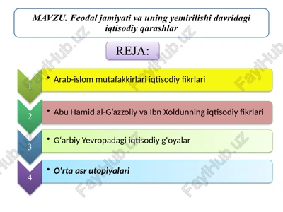 arab-islom mutafakkirlari iqtisodiy fikrlari — PPTX
