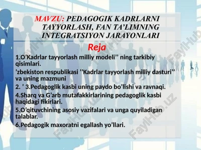 kadrlar tayyorlash milliy dasturi — PPTX
