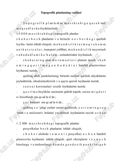 topografik planlaming vazifasi — DOCX