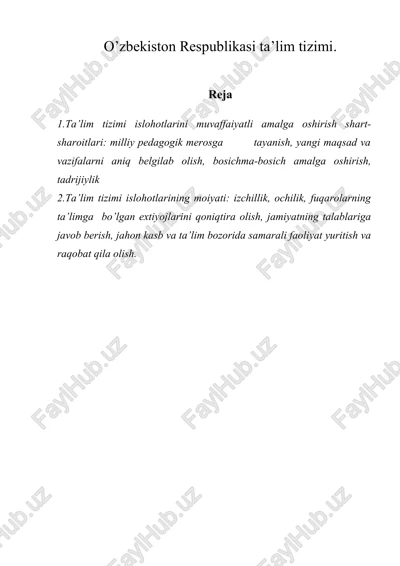 ta'lim tizimi — DOC