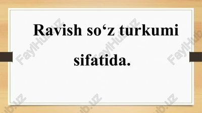 ravishlar xususiyatlari — PPTX