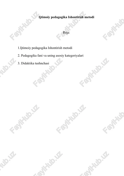 ijtimoiy pedagogika ishontirish metodi — DOCX