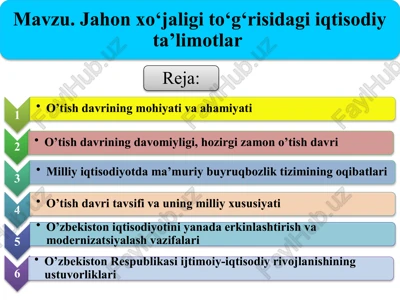 o‘tishdavrining mohiyati va ahamiyati — PPTX