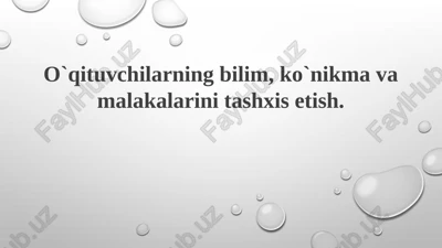 o'qituvchilarning bilim, ko'nik va malakalari — PPTX