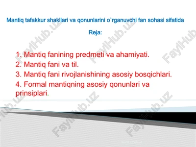 mantiqning ma'nosi — PPTX