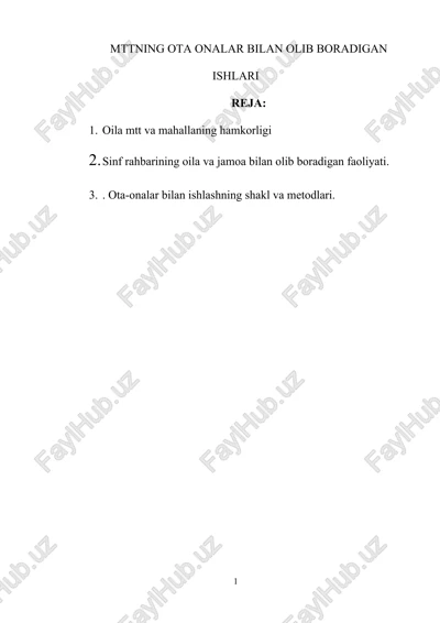 mttning ota onalar bilan olib boradigan ishlari — DOCX