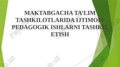ijtimoiy pedagogik ishlar — PPTX
