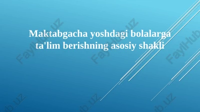 malakali maktabgacha ta'lim dasturlari — PPTX