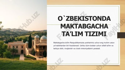 o`zbekistonda maktabgacha ta’lim tizimi — PPTX
