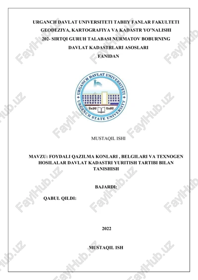 davlat kadastri yuritish tartibi — DOCX