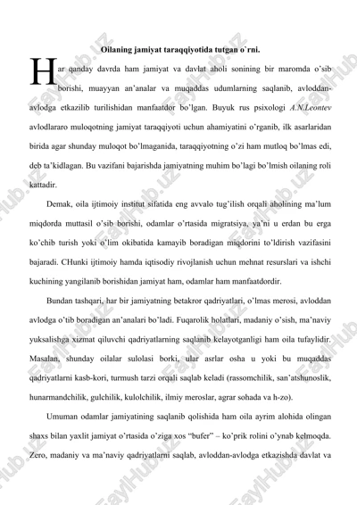 oilaning jamiyat taraqqiyoti — DOC