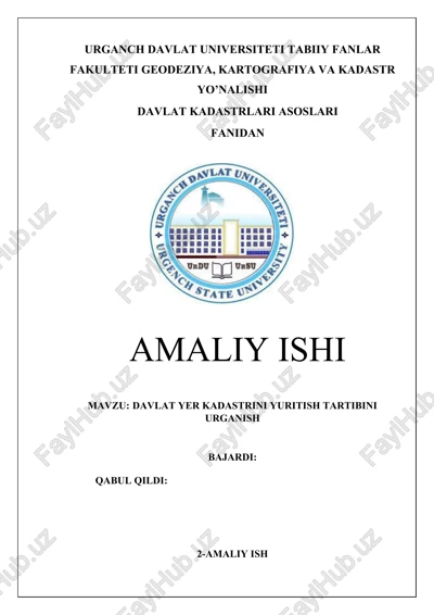 davlat yer kadastri yuritish tartibi — DOCX