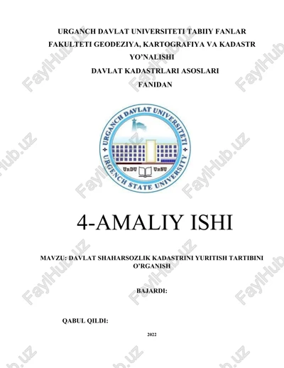 davlat shaharsozlik kadastrini yuritish tartibi — DOCX